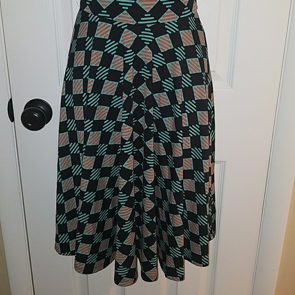 LULAROE Nicole Geo Print Fit Flare Dress X… - Picture 3 of 4